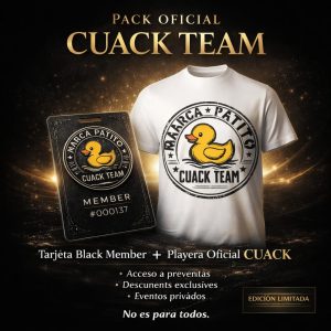 TARJETA + PLAYERA CUACK TEAM